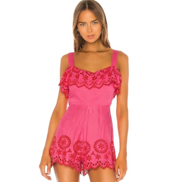 Lovers and Friends Roxie Romper in Hot Pink NWT Size Small - Picture 1 of 3